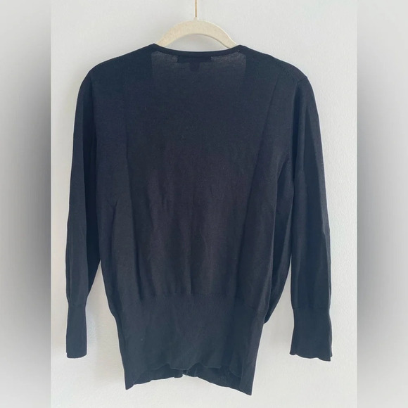 BANANA Republic Black  Silk Button Down Pearl Cardigan Top Size M - Picture 8 of 11